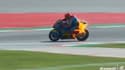 La moto d'Augusto Fernandez en feu