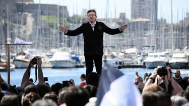 Jean-Luc Mélenchon lors de son discours à Marseille