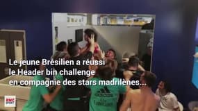 Le fils de Marcelo, 8 ans, enflamme le vestiaire du Real avec le Header Bin Challenge 