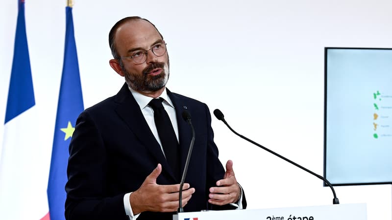 Le Premier ministre Edouard Philippe annonçant la levée de certaines restrictions du déconfinement, le 28 mai 2020