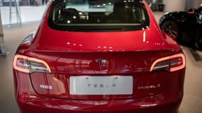 La tesla Model 3 dans un centre commercial à Pékin le 26 mai 2021