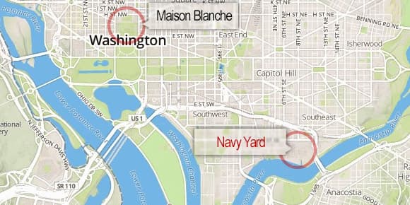 Le Navy Yard est situé dans le centre de Washington, à 6km de la Maison Blanche. Le Navy Yard est situé dans le centre de Washington, à 6km de la Maison Blanche.