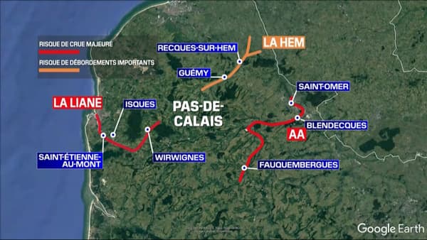 Le cours d'eau de l'Aa et de la Liane dans le Pas-de-Calais ont été placés en vigilance rouge pour ce mardi 7 novembre