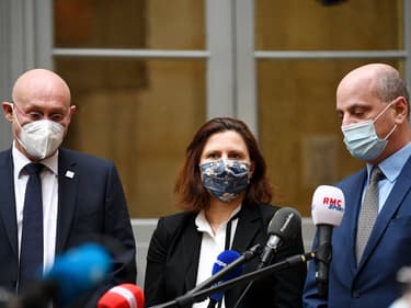 Le point presse de Bernard Laporte, Roxana Maracineanu et Jean-Michel Blanquer