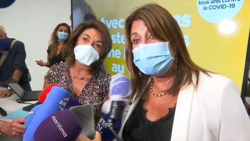 Michèle Rubirola et Martine Vassal à Marseille ce jeudi 27 août.
