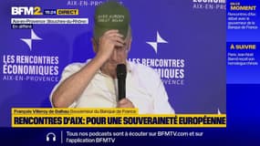 "Mettre l’Europe en tête": le gouverneur de la Banque de France affiche une casquette "Make Europe great again" aux Rencontres d'Aix