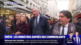 Le ministre de l'Économie rencontre des commerçants touchés par la grève dans le centre de Paris