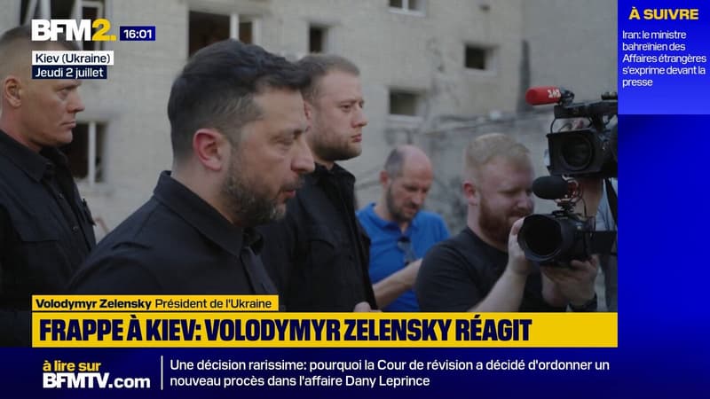 "Les Ukrainiens gagneront cette guerre": Volodymyr Zelensky s'exprime depuis les lieux de l'attaque russe à Kiev
