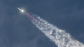 Le vaisseau spatial Starship de SpaceX décolle de la base Starbase à Boca Chica, au Texas, le 14 mars 2024.