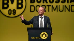 Hans-Joachim Watzke lors d'une allocution
