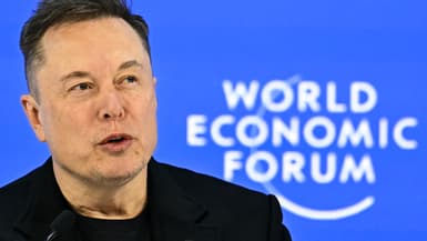 Le patron de Tesla Elon Musk au Forum économique mondial de Davos.