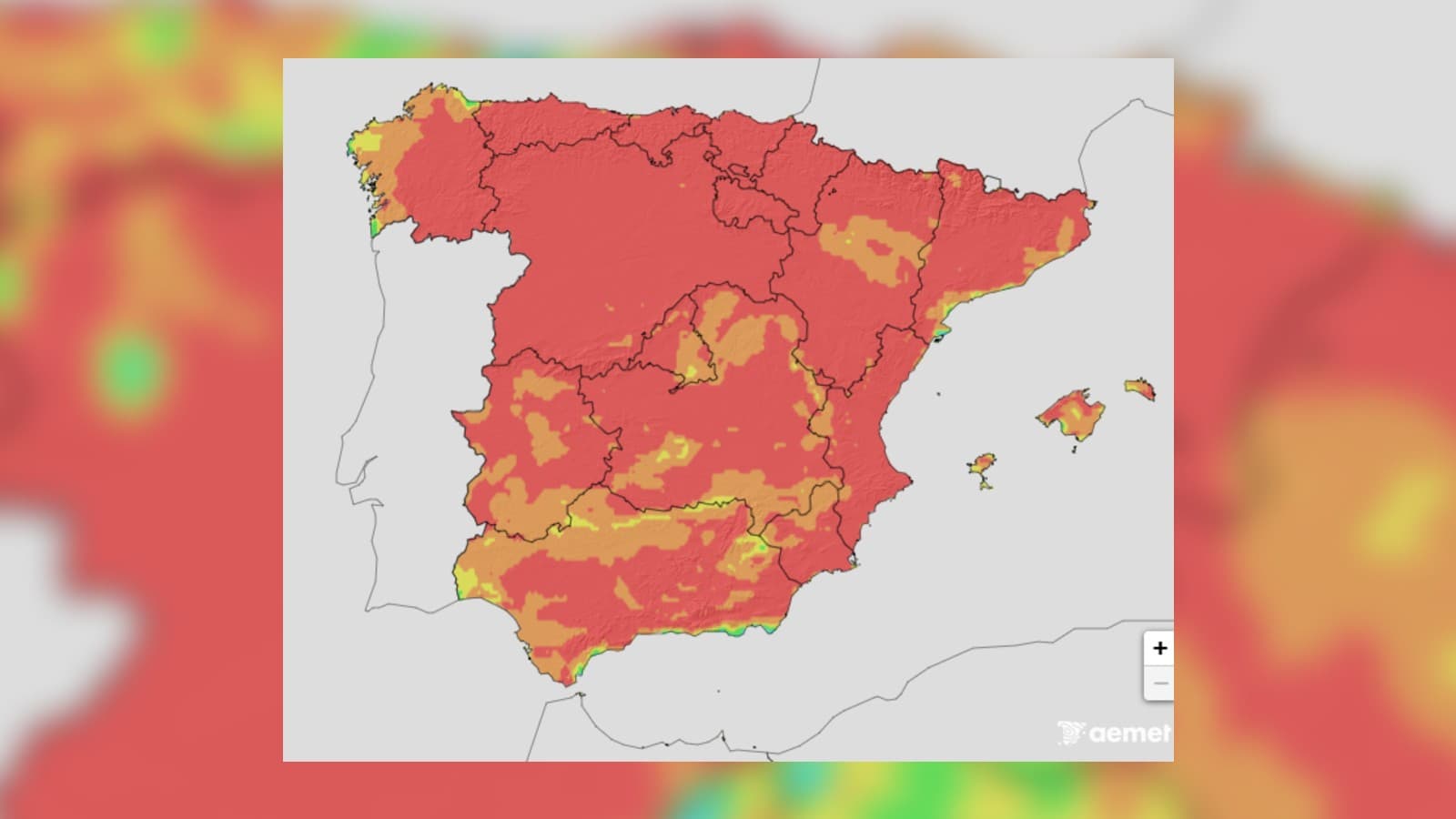 La quasi-totalité de l'Espagne en risque "extrême" d'incendies d'ici le samedi 16 août 2025.