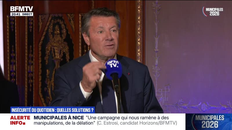 Municipales à Nice: "Il n'est pas une réunion de comité de quartier dans notre ville où ne me soit réclamé des caméras de plus", assure Christian Estrosi, maire sortant