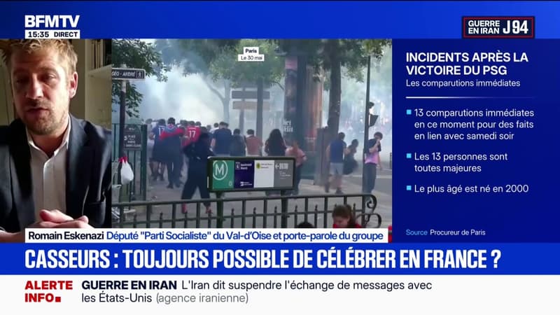 Violences pendant la Ligue des champions: "Des individus ont voulu gâcher la fête", déplore Romain Eskenazi, député PS
