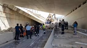 Le pont qui s'est effondré à Patras en Grèce, le 23 juillet 2023.