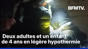 Le sauvetage d'une famille suisse bloquée à cause des fortes chutes de neige sur l'Etna en Sicile