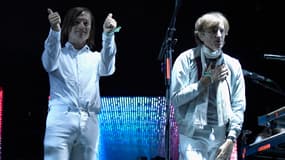 Jean-Benoît Dunckel et Nicolas Godin du groupe Air en concert à Los Angeles le 27 août 2016