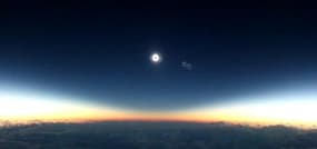 Une éclipse solaire depuis un avion