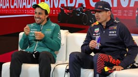 Fernando Alonso avec Max Verstappen, à Montréal le 18 juin 2023