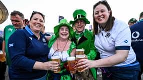 Les fans irlandais et écossais près du Stade de France