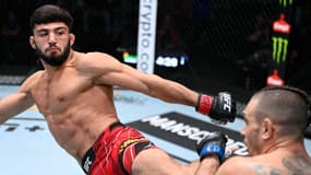 Arman Tsarukyan lors de son combat contre Christos Giagos, à l'UFC, en 2021. 
