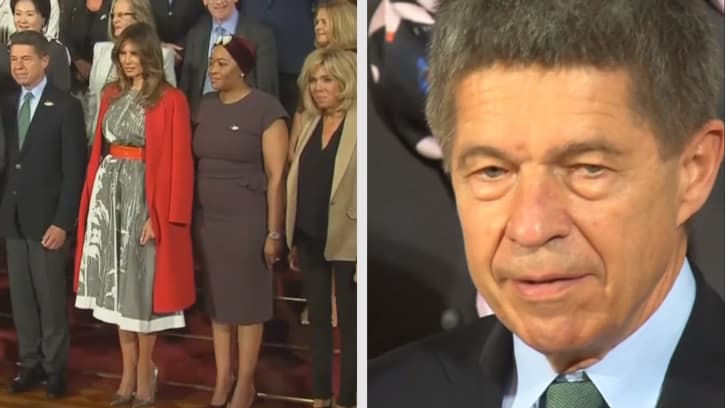 Joachim Sauer au milieu des Premières dames du G20 Joachim Sauer au milieu des Premières dames du G20
