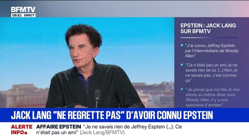 Jack Lang: "Je ne regrette pas d'avoir connu le premier Epstein"