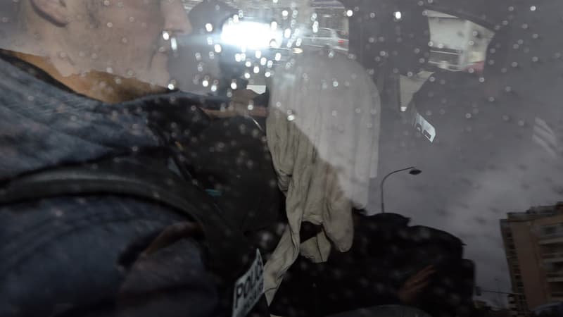 Moussa Coulibaly dans une voiture de police à Nice le 5 février 2015.