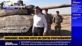 Emmanuel Macron auprès des militaires français déployés à Abou Dabi