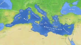 Carte d'illustration du bassin méditerranéen 