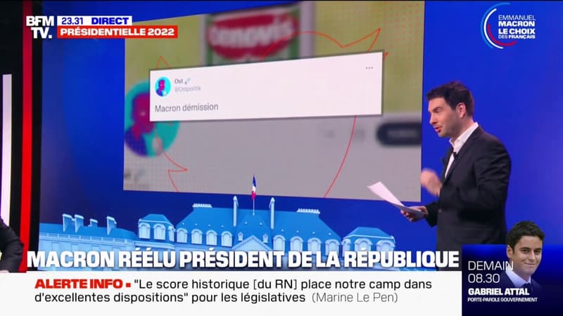 Les réactions à la réélection d'Emmanuel Macron sur les réseaux sociaux
