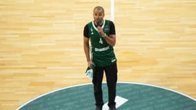Tony Parker lors du match ASVEL-Kaunas (88-79, Euroligue), le 27 mars 2025
