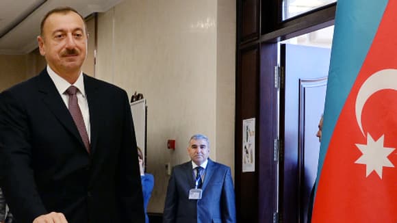 Ilham Aliev, président reconduit d'Azerbaïdjan.