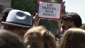 Des opposants à la loi Travail. 