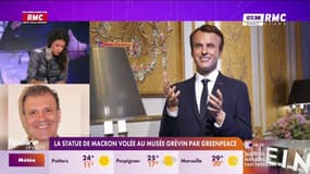 La statue de Macron à Grévin volée par Greenpeace