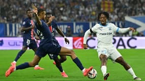 Match de football de L1 entre l'Olympique de Marseille (OM) et le Paris Saint-Germain (PSG) au Stade Vélodrome de Marseille, le 27 octobre 2024.