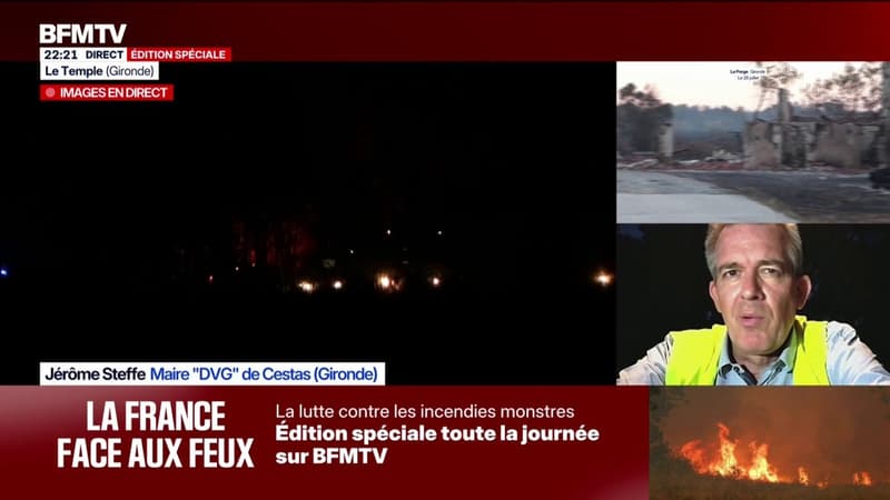 Incendie en Gironde: "On a eu des reprises de feu sur des zones déjà incendiées", témoigne le maire de Cestas Jérôme Steffe