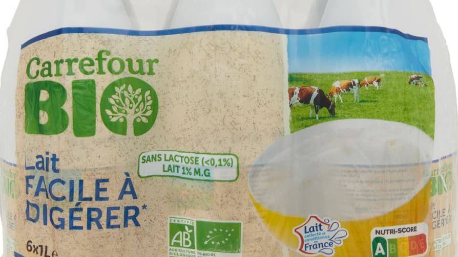 Le lait bio facile à digérer de Carrefour.