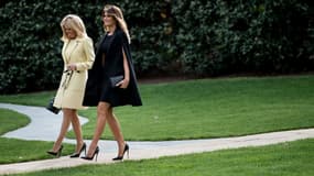 Brigitte Macron et Melania Trump le 23 avril 2018 à Washington.