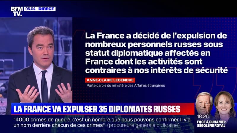 Guerre en Ukraine: la France va expulser 35 diplomates russes