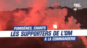 OM-PSG (Coupe de France) : Fumigènes, chants ... Les supporters de Marseille à la Commanderie