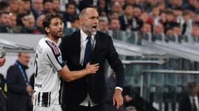 Manuel Locatelli et Igor Tudor lors du match de la Juventus en Serie A contre l'AC Milan, le 5 octobre 2025
