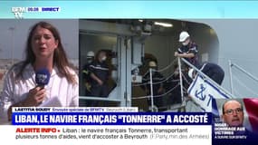 Liban: le navire français "Tonnerre", transportant plusieurs tonnes d'aides vient d'accoster à Beyrouth