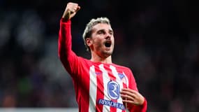 Antoine Griezmann célèbre son but lors du match Atlético de Madrid-Villarreal (2-1), le 12 novembre 2023