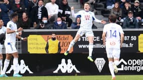 Kevin Gameiro lors d'Angers-Strasbourg le 13 février 2022