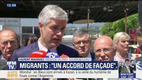 Sommet européen: "J'attends du président qu'il s'engage à ce que la France n'accueille aucun centre pour les migrants sur le sol français", déclare Laurent Wauquiez