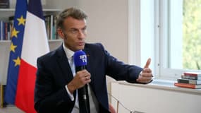 Le président de la République Emmanuel Macron le 23 septembre 2025 sur BFMTV.