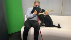 Anthony et son chien-guide Népia