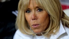 La Première dame Brigitte Macron au match caritatif à Reims, le 2 mars 2019.