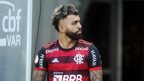 Gabigol durant le match entre Ceara x Flamengo valable pour le sixième tour du championnat brésilien qui s'est tenu à l'Arena Castelao de Fortaleza, CE, samedi après-midi.
